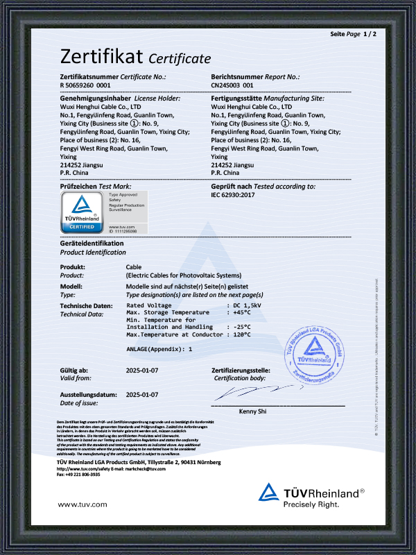 Fotovoltaický certifikát - IEC Standard